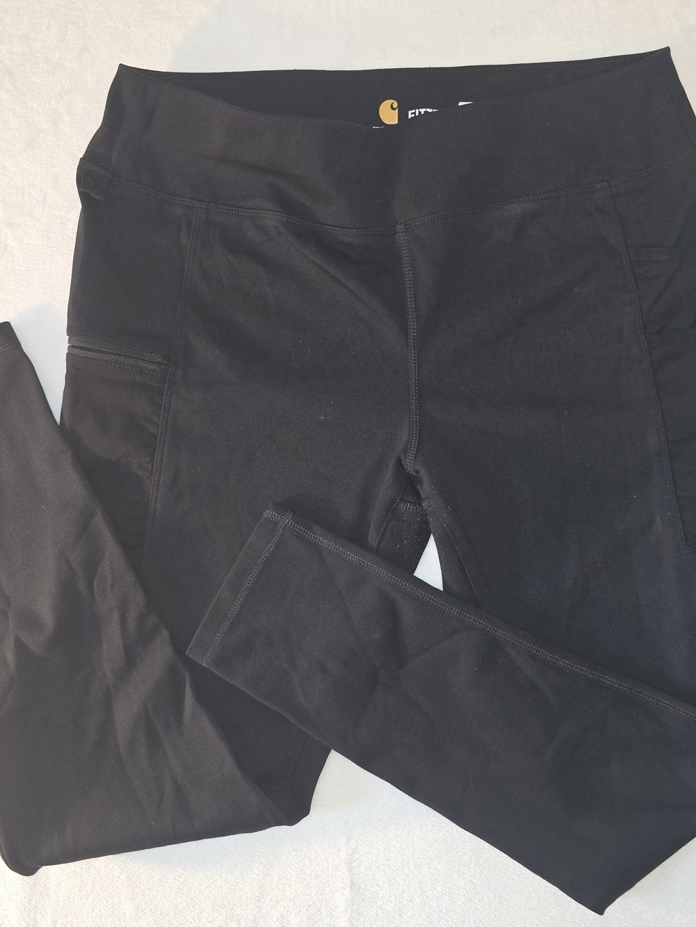 Carhartt Force Womens Pants Large Fitted Midweight Utility Ripstop Black Legging
